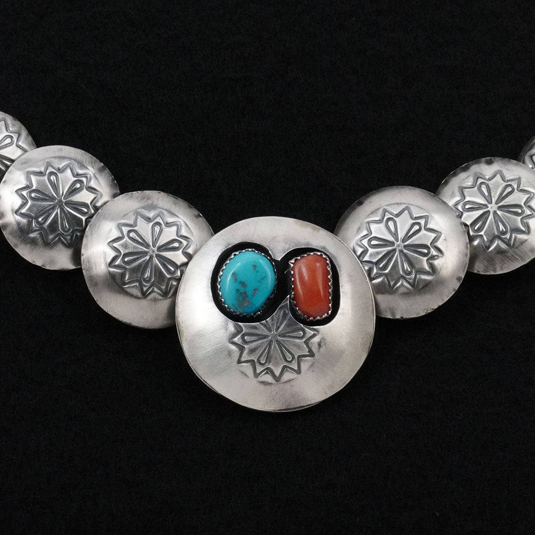 Tim Thompson Turquoise, Coral & Sterling Silver Necklace & Earrings Set