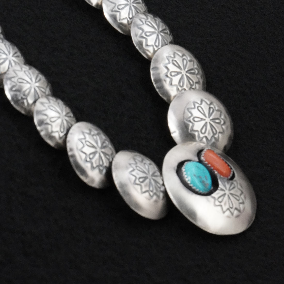 Tim Thompson Turquoise, Coral & Sterling Silver Necklace & Earrings Set