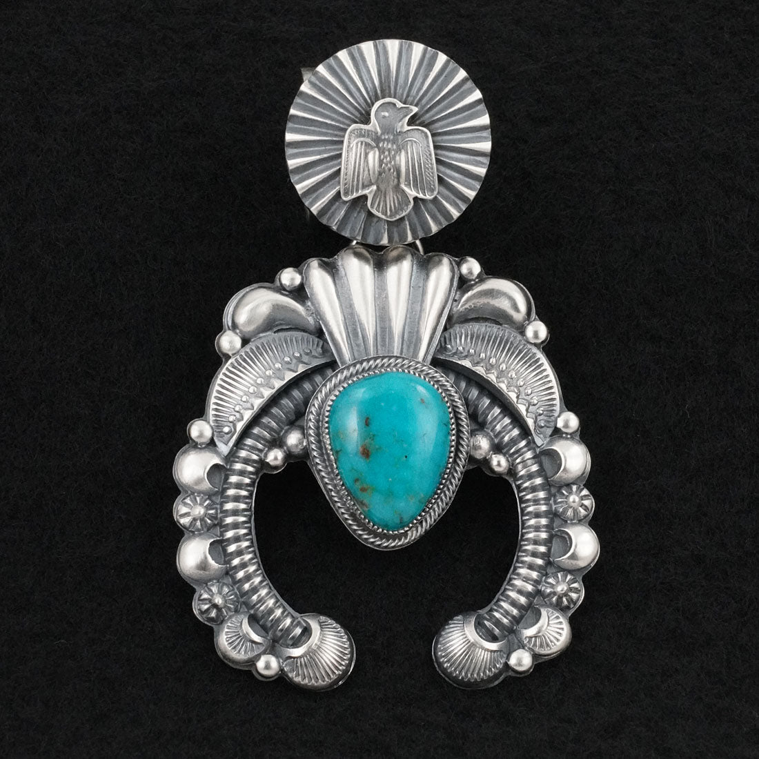 Delbert Gordon Turquoise & Sterling Silver Naja Pendant
