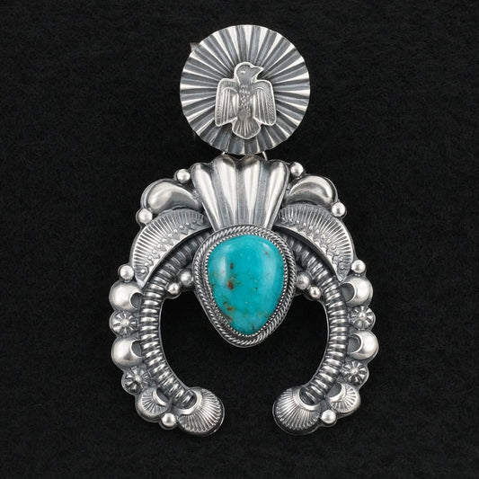 Delbert Gordon Turquoise & Sterling Silver Naja Pendant