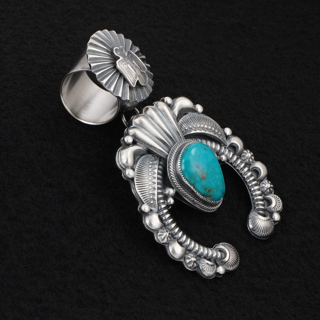 Delbert Gordon Turquoise & Sterling Silver Naja Pendant