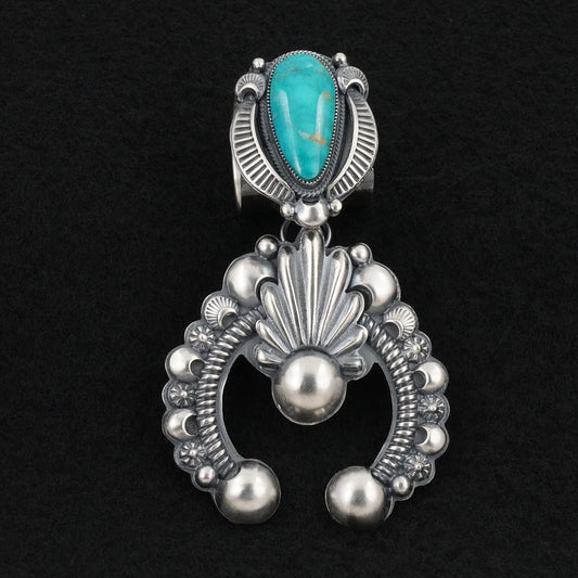 Delbert Gordon Turquoise & Sterling Silver Naja Pendant