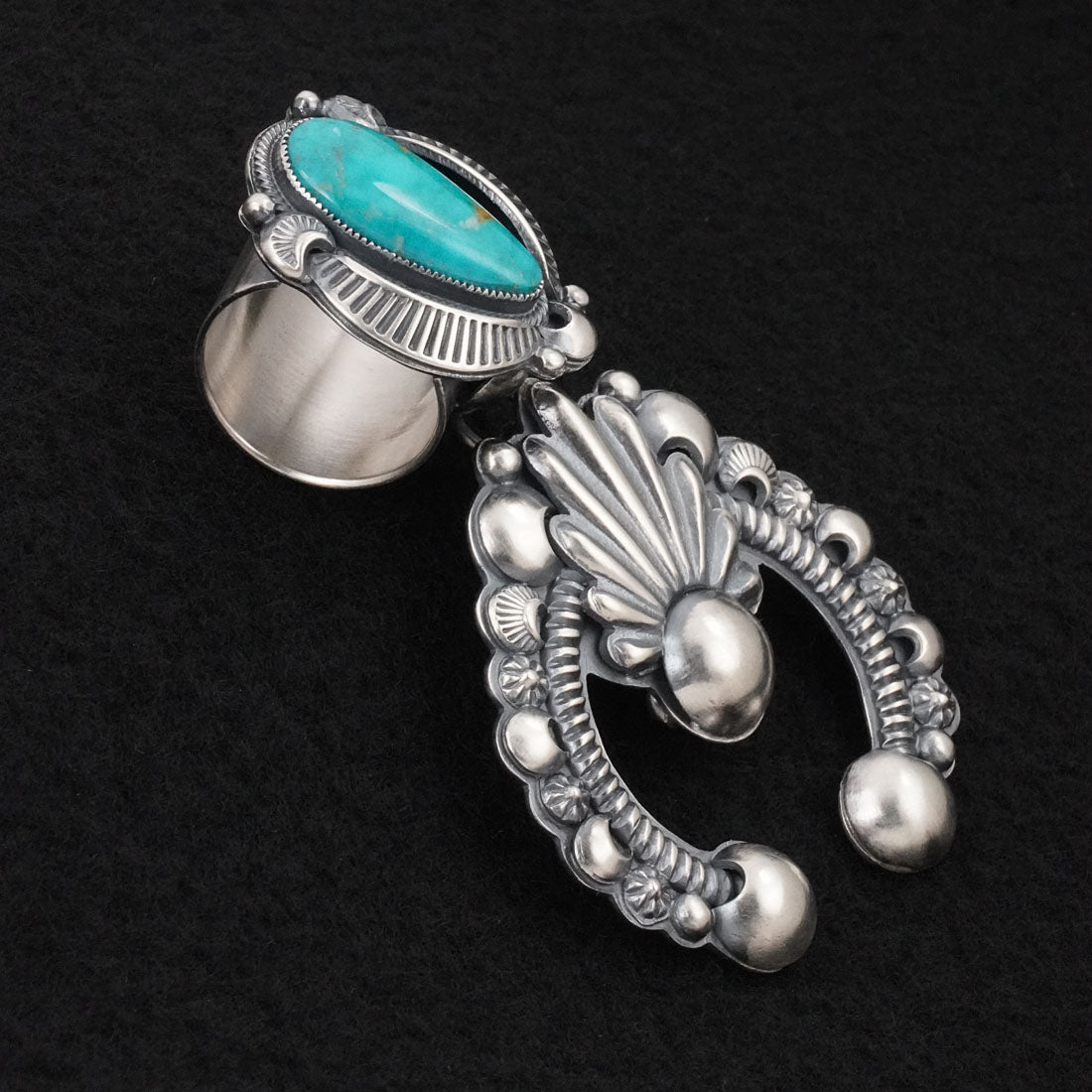 Delbert Gordon Turquoise & Sterling Silver Naja Pendant