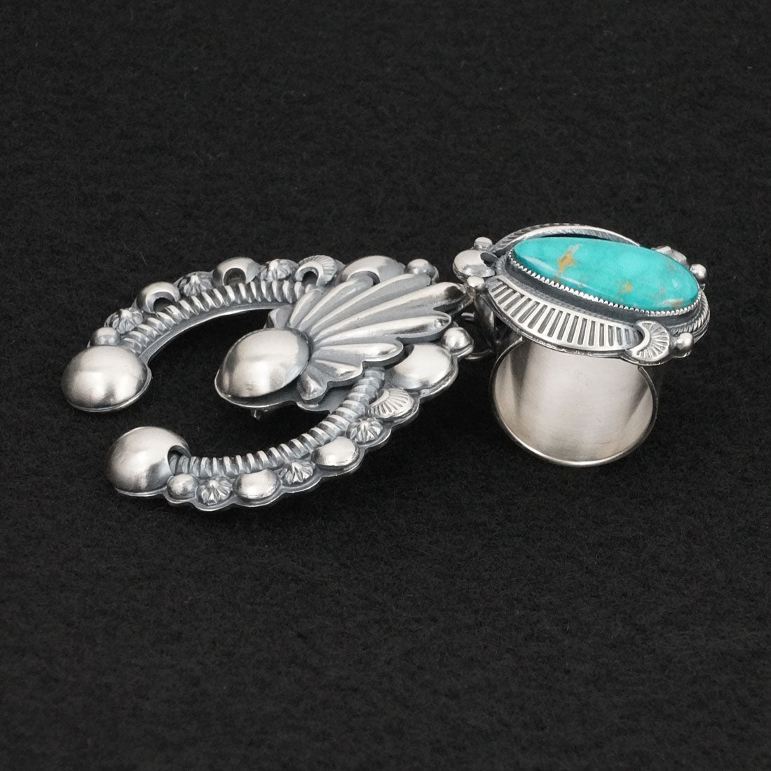 Delbert Gordon Turquoise & Sterling Silver Naja Pendant