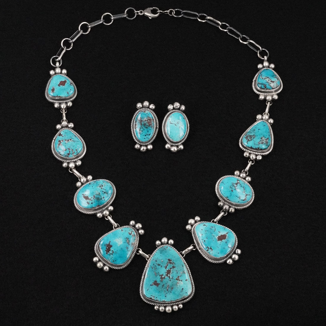 Kathleen Livingston Turquoise & Sterling Silver Necklace Set
