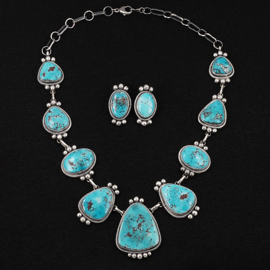 Kathleen Livingston Turquoise & Sterling Silver Necklace Set