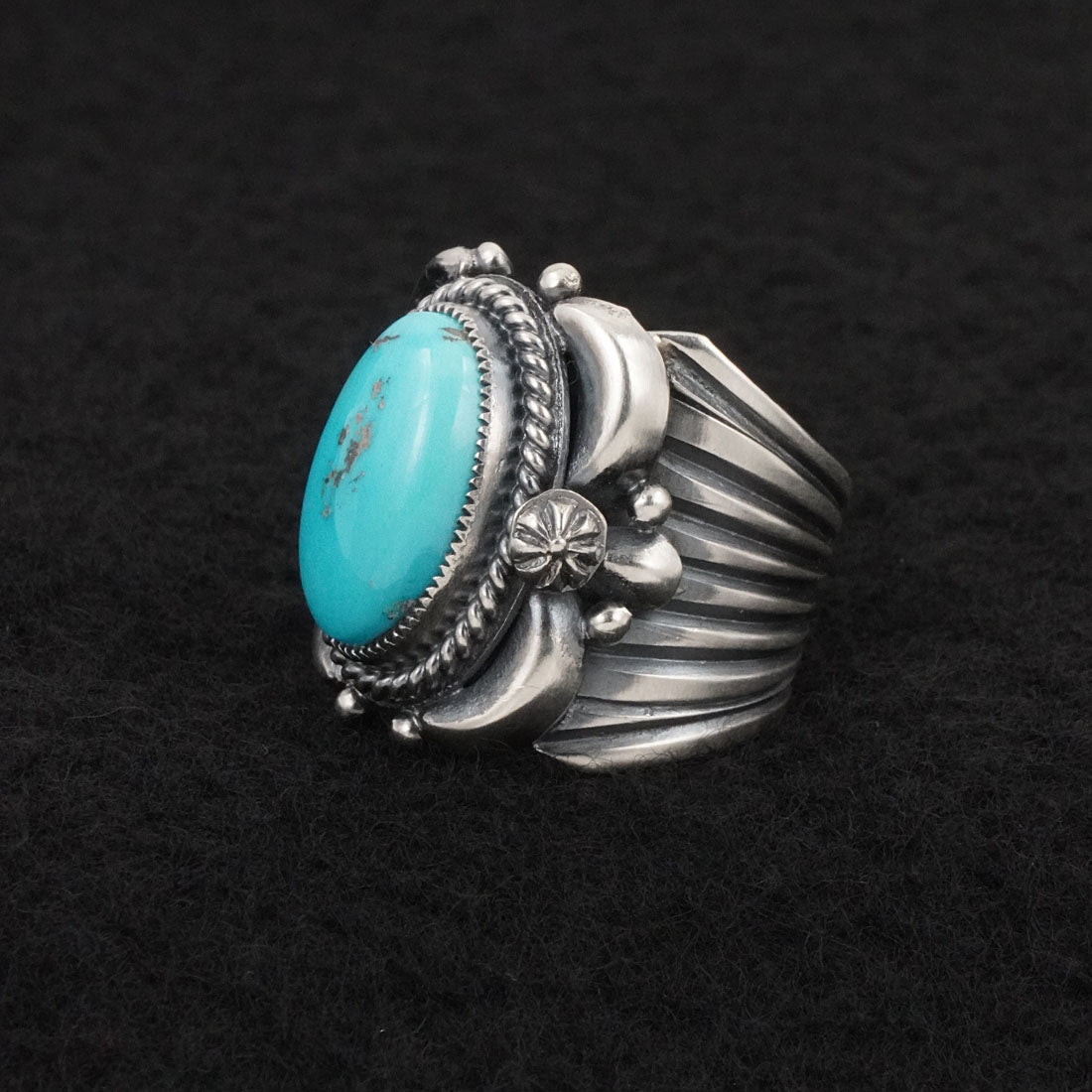 Delbert Gordon Turquoise & Sterling Silver Ring Size 7.5
