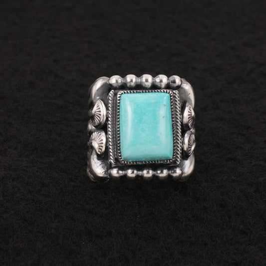 Delbert Gordon Turquoise & Sterling Silver Ring Size 7.5