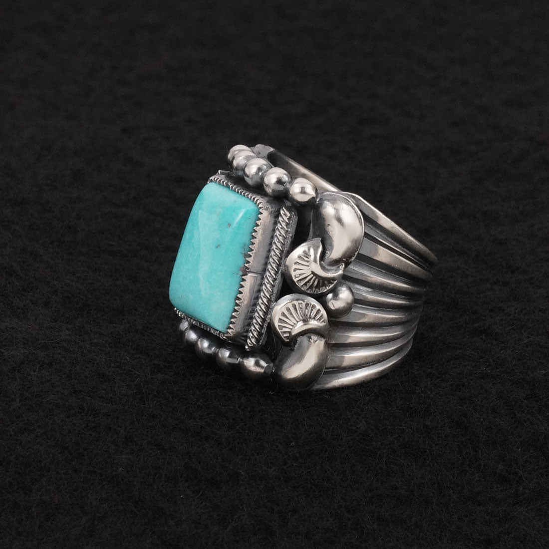 Delbert Gordon Turquoise & Sterling Silver Ring Size 7.5