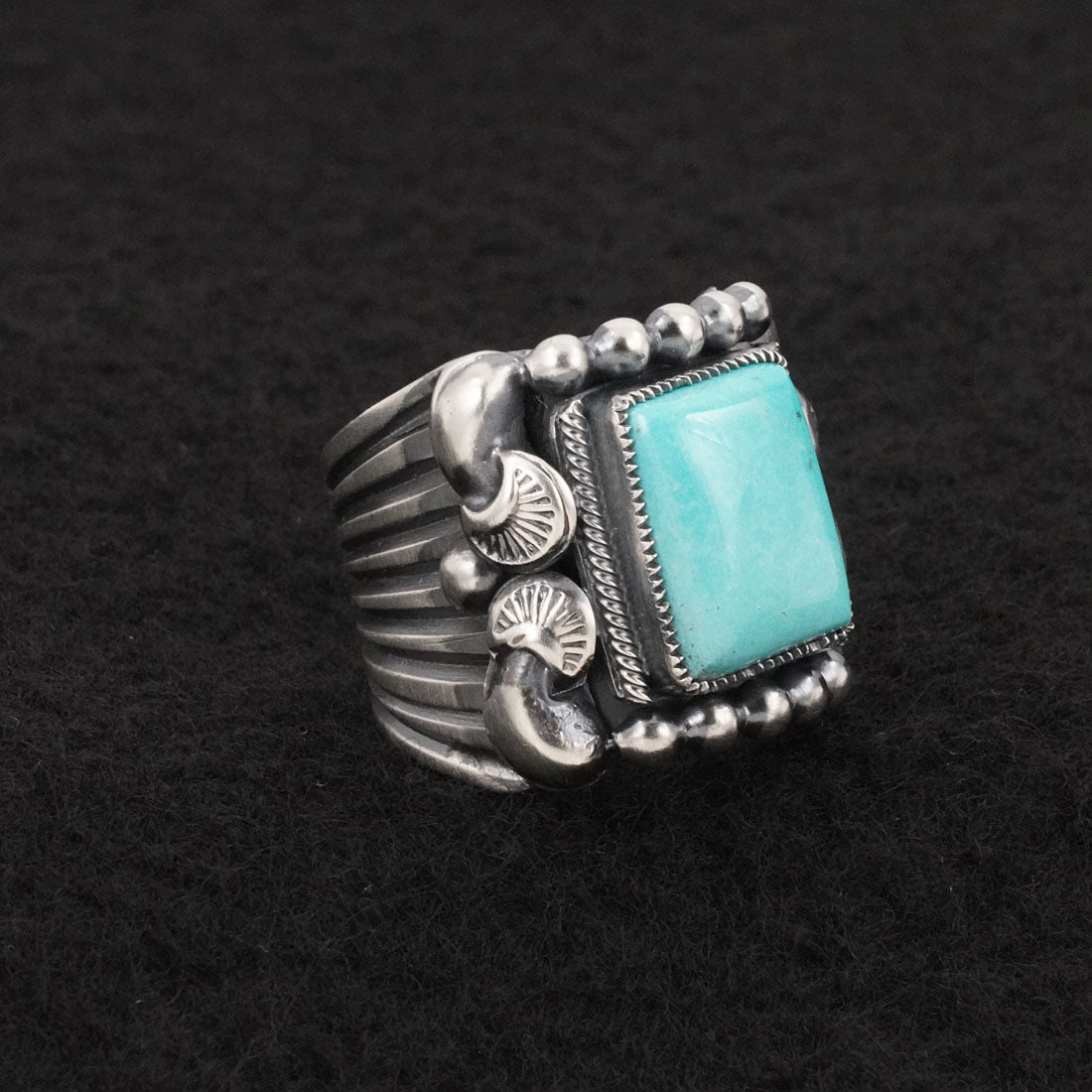 Delbert Gordon Turquoise & Sterling Silver Ring Size 7.5