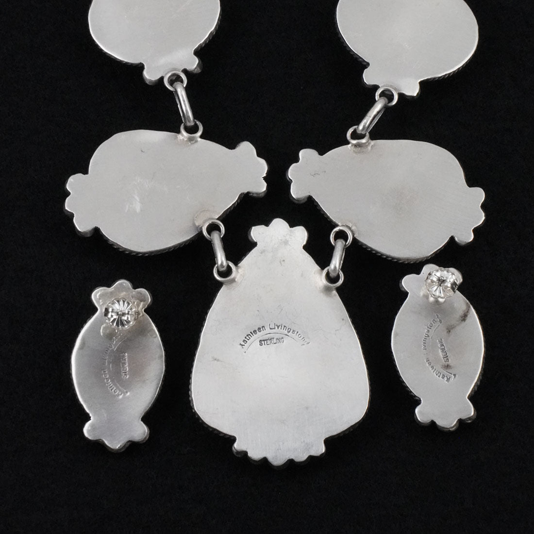 Kathleen Livingston Turquoise & Sterling Silver Necklace Set