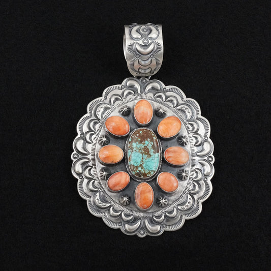 Randy Boyd Spiny Oyster, Turquoise & Sterling Silver Pendant