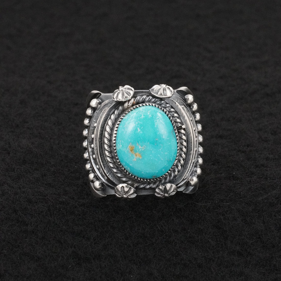 Delbert Gordon Turquoise & Sterling Silver Ring Size 8