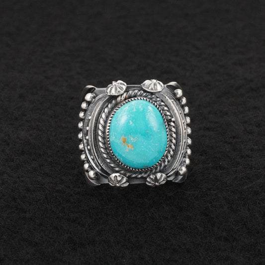 Delbert Gordon Turquoise & Sterling Silver Ring Size 8