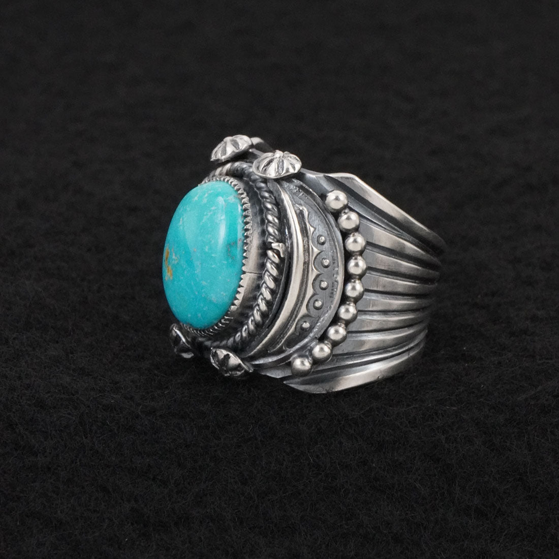 Delbert Gordon Turquoise & Sterling Silver Ring Size 8