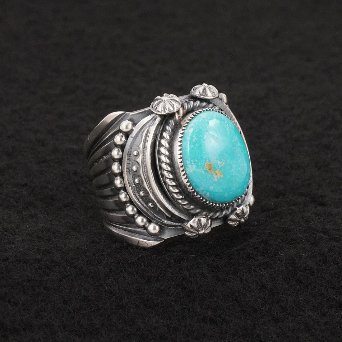 Delbert Gordon Turquoise & Sterling Silver Ring Size 8