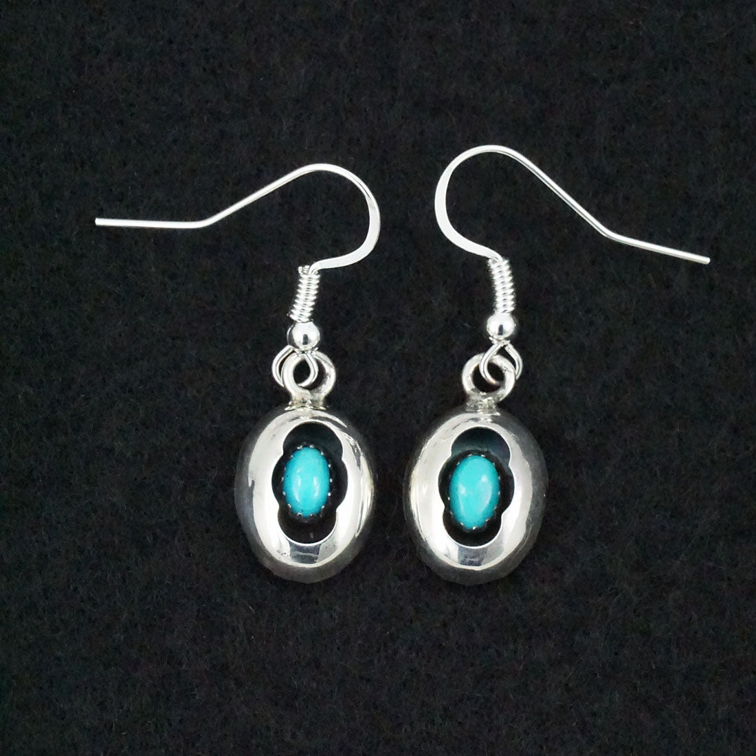 Phil Garcia Turquoise & Sterling Silver "Mini" Shadow Box Squash Blossom Necklace & Earrings