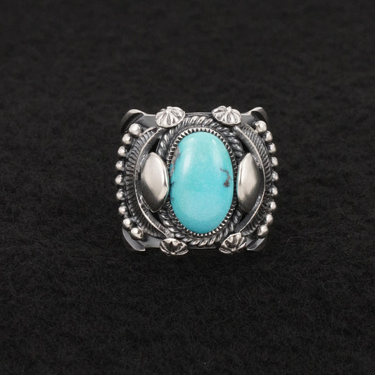 Delbert Gordon Turquoise & Sterling Silver Ring Size 8.5