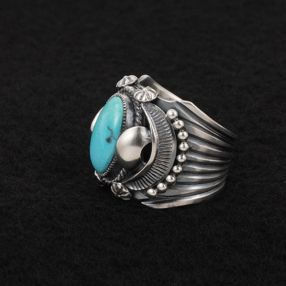 Delbert Gordon Turquoise & Sterling Silver Ring Size 8.5