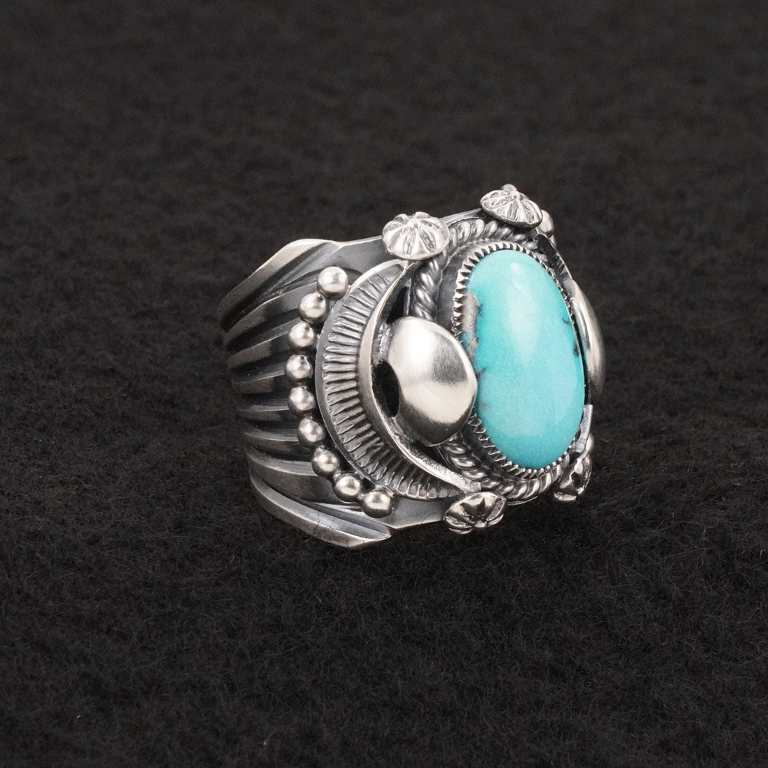 Delbert Gordon Turquoise & Sterling Silver Ring Size 8.5