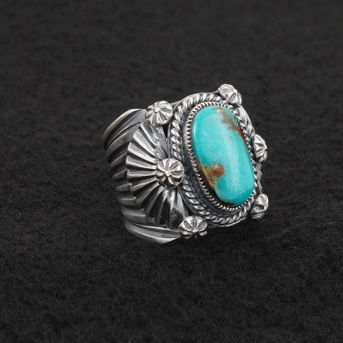 Delbert Gordon Turquoise & Sterling Silver Ring Size 7