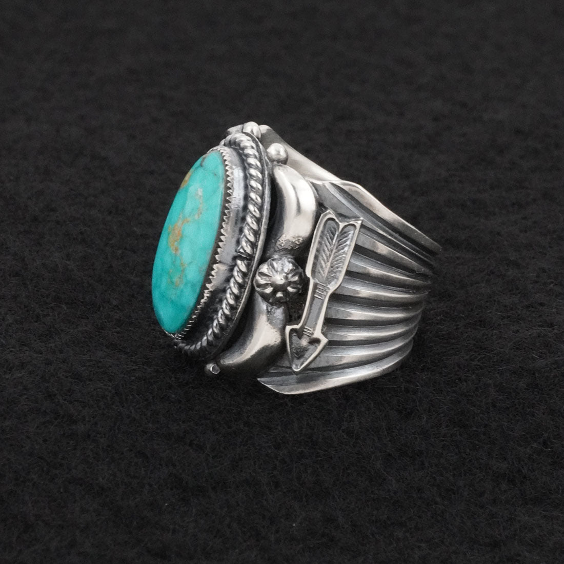 Delbert Gordon Turquoise & Sterling Silver Ring Size 8