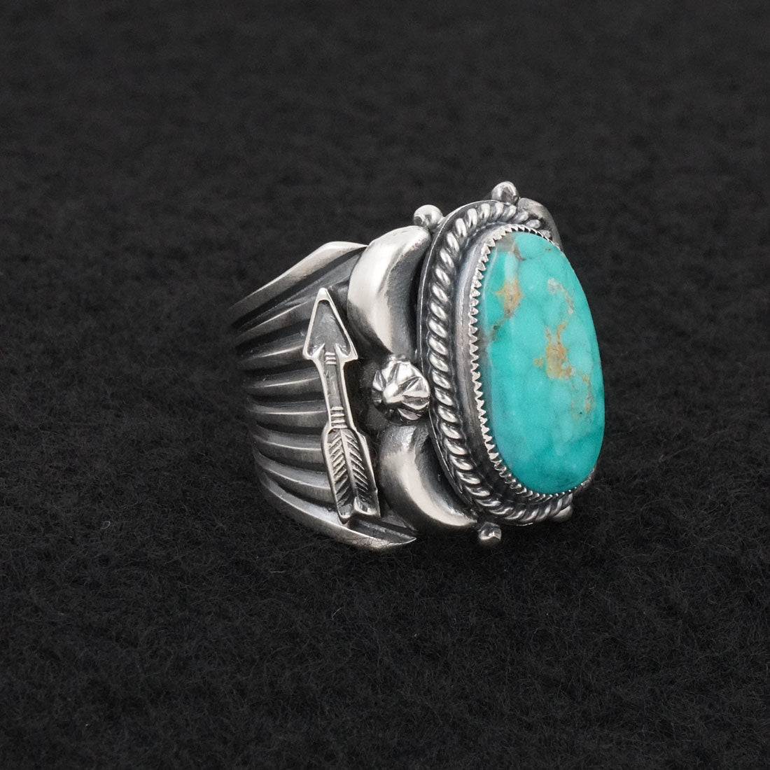 Delbert Gordon Turquoise & Sterling Silver Ring Size 8