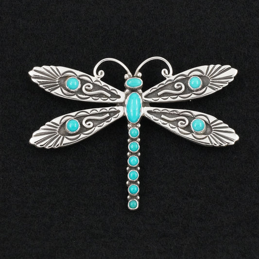 Lee Charley Turquoise & Sterling Silver Pendant/Pin
