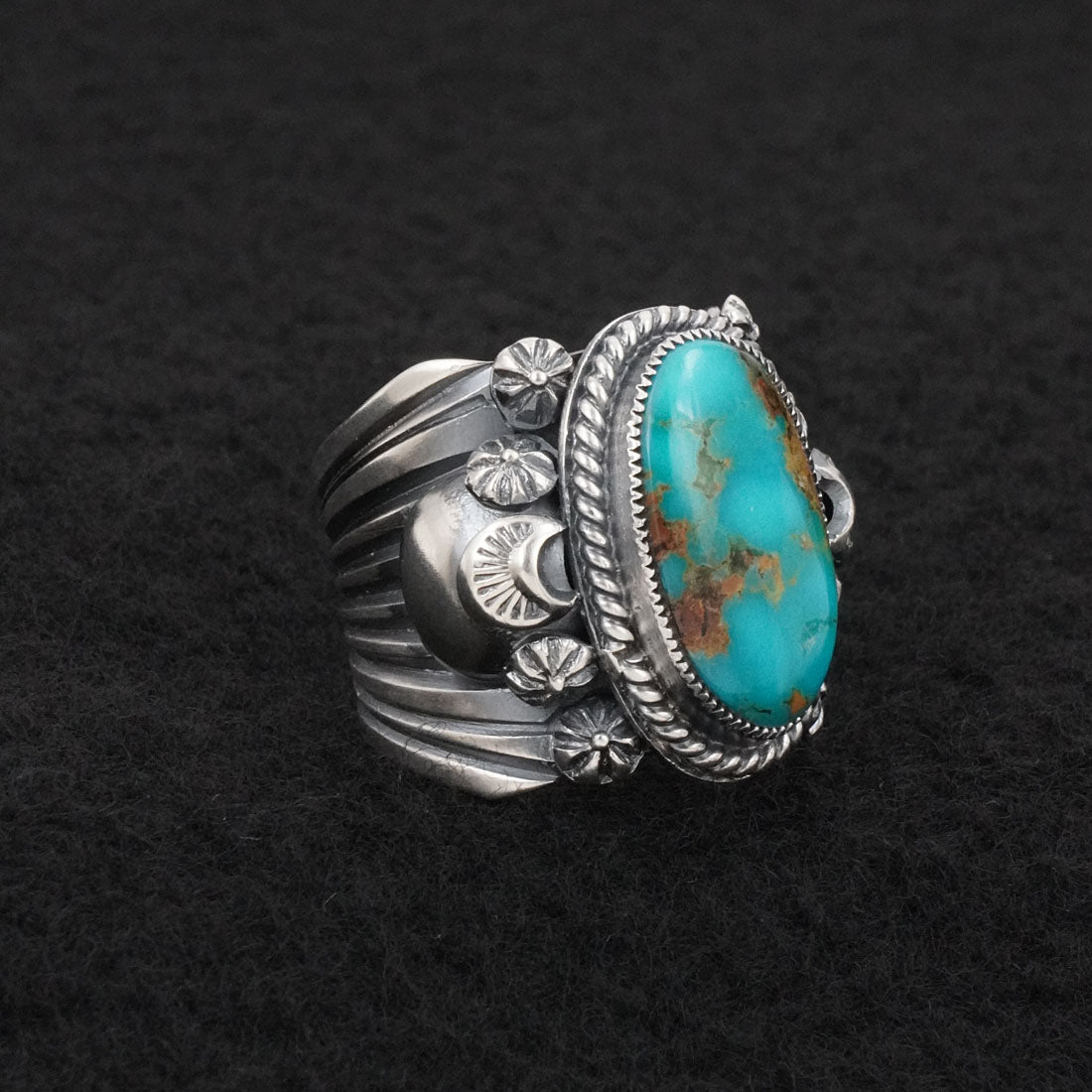 Delbert Gordon Turquoise & Sterling Silver Ring Size 8