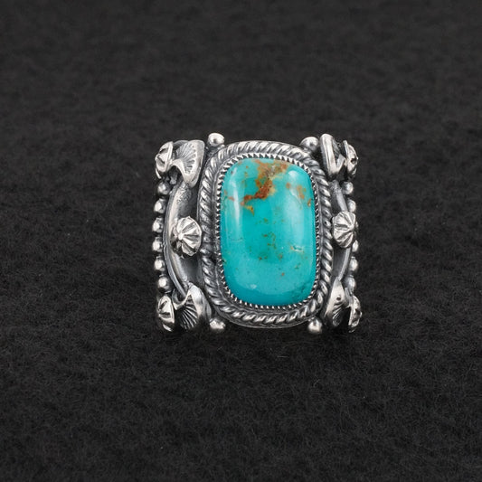 Delbert Gordon Turquoise & Sterling Silver Ring Size 9