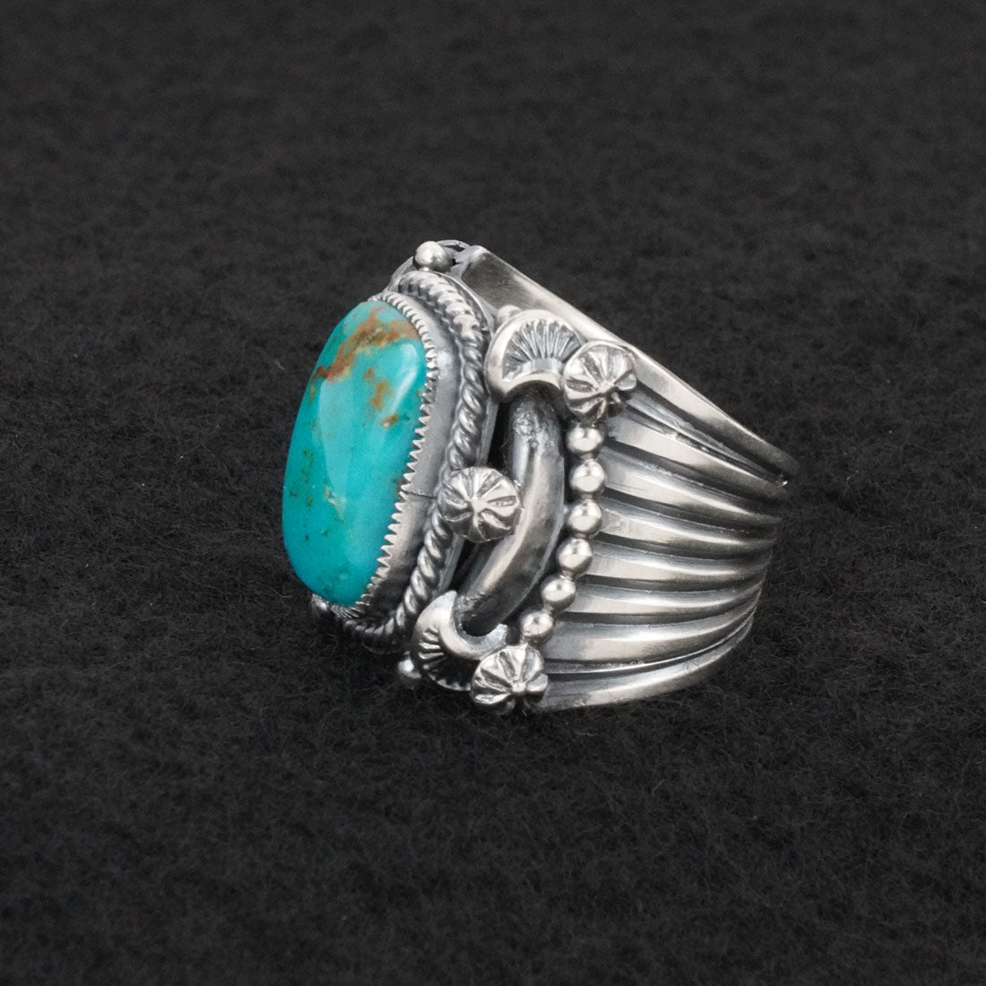Delbert Gordon Turquoise & Sterling Silver Ring Size 9
