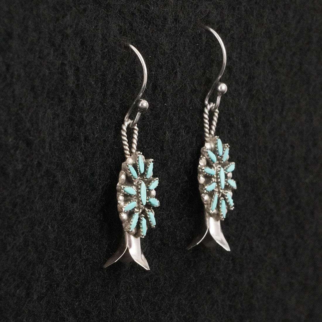 Lorena Peina Turquoise & Sterling Silver Mini Squash Blossom Set