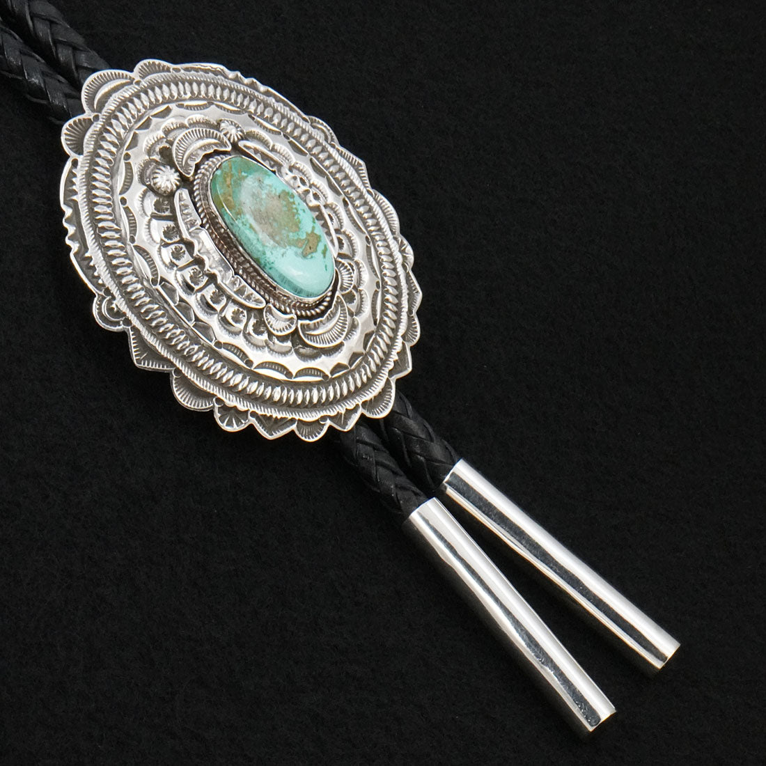 Leonard Maloney Turquoise & Sterling Silver Bolo Tie