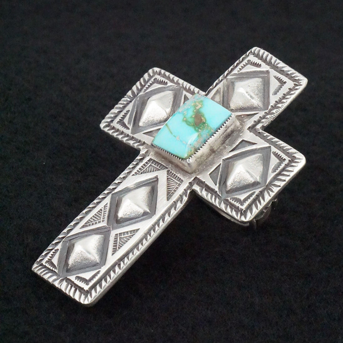 Calvin Martinez Turquoise & Sterling Silver Ring Size 8