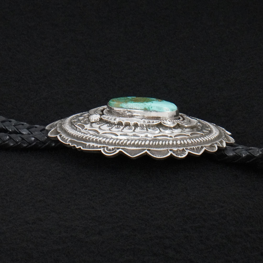 Leonard Maloney Turquoise & Sterling Silver Bolo Tie