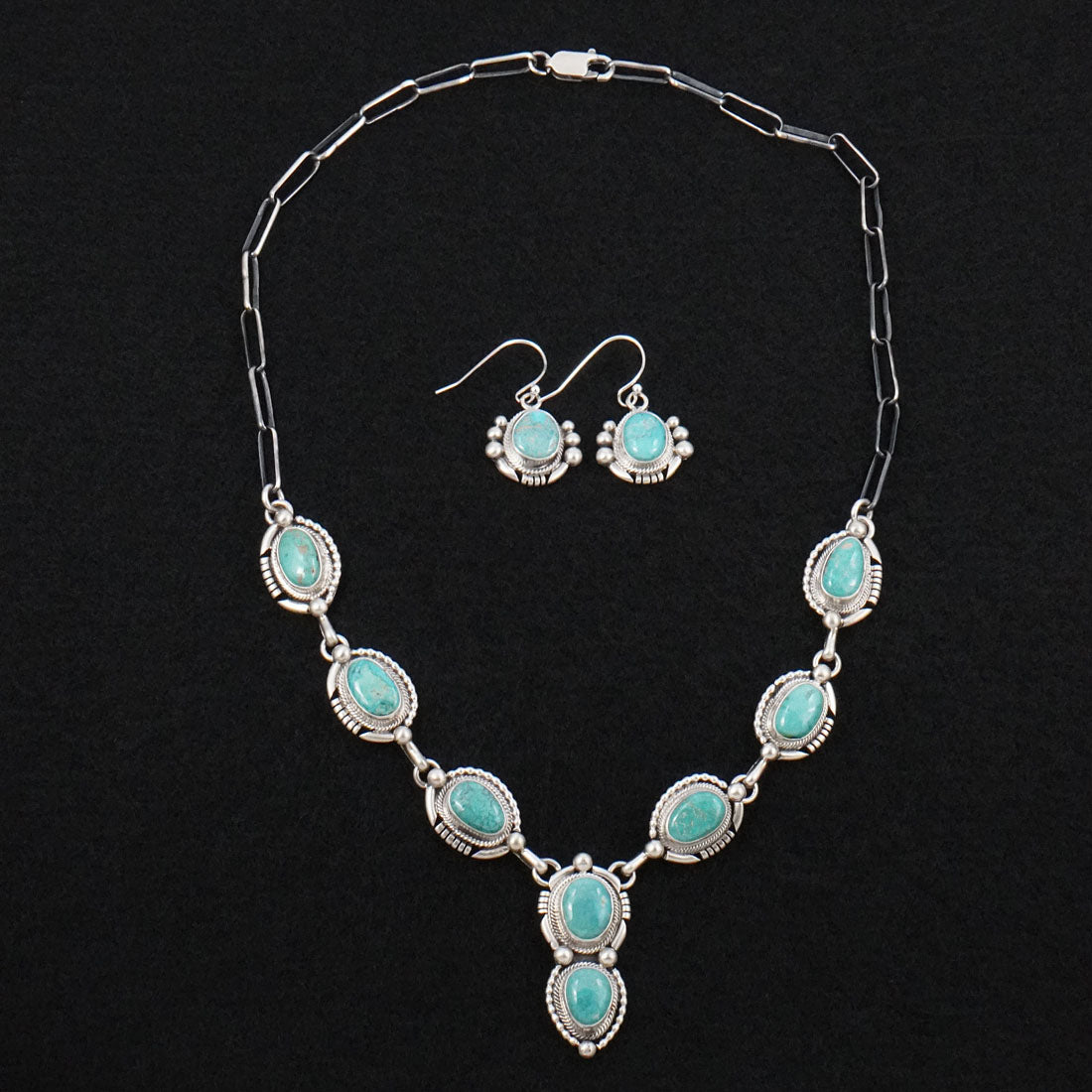 Paul Livingston Turquoise & Sterling Silver Necklace Set