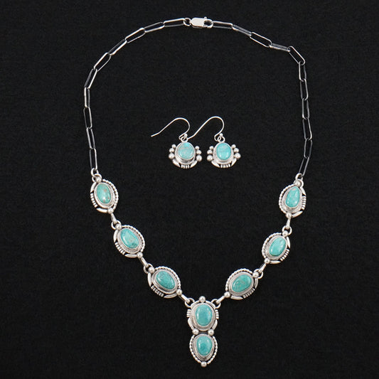 Paul Livingston Turquoise & Sterling Silver Necklace Set