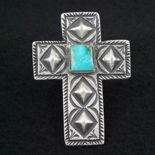 Calvin Martinez Turquoise & Sterling Silver Ring Size 9