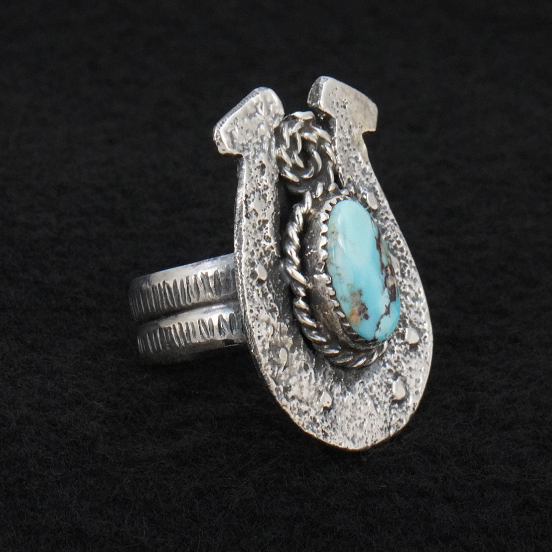 Delbert Arviso Turquoise & Sterling Silver Ring Size 9.5