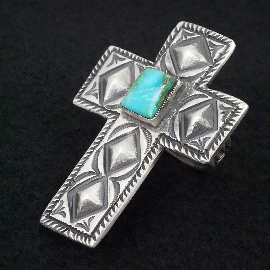 Calvin Martinez Turquoise & Sterling Silver Ring Size 9