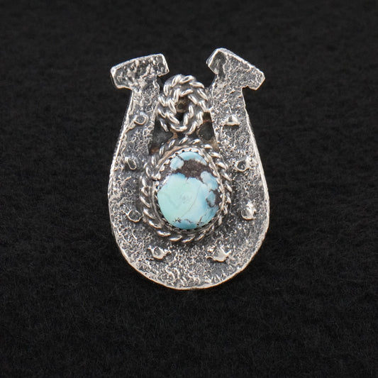 Delbert Arviso Turquoise & Sterling Silver Ring Size 8