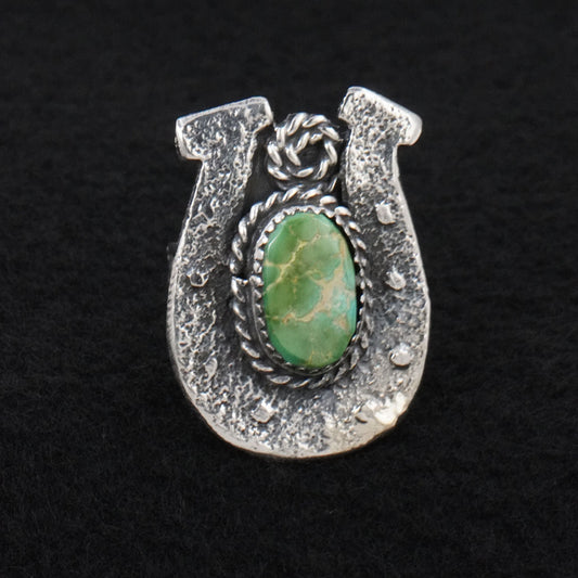 Delbert Arviso Turquoise & Sterling Silver Ring Size 8.5