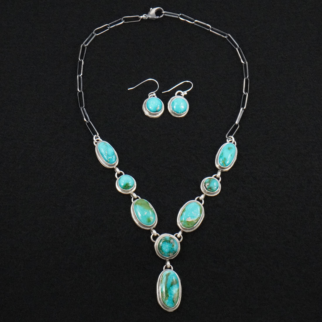 Kathleen Livingston Turquoise & Sterling Silver Necklace Set