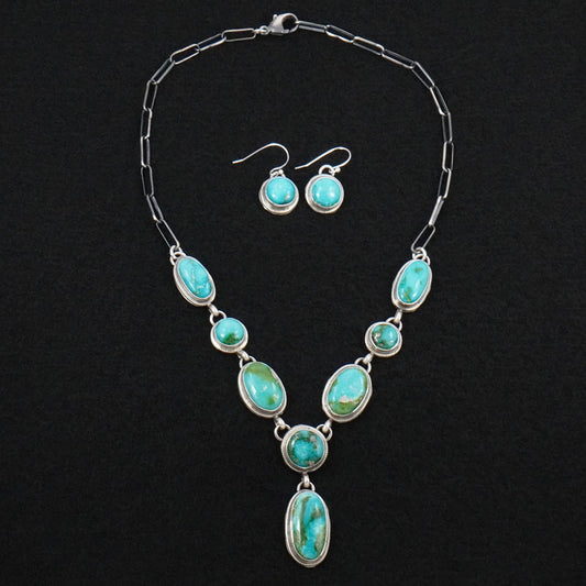Kathleen Livingston Turquoise & Sterling Silver Necklace Set