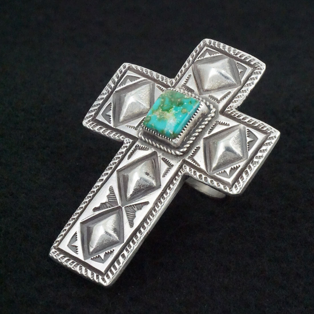 Calvin Martinez Turquoise & Sterling Silver Ring Size 7.5