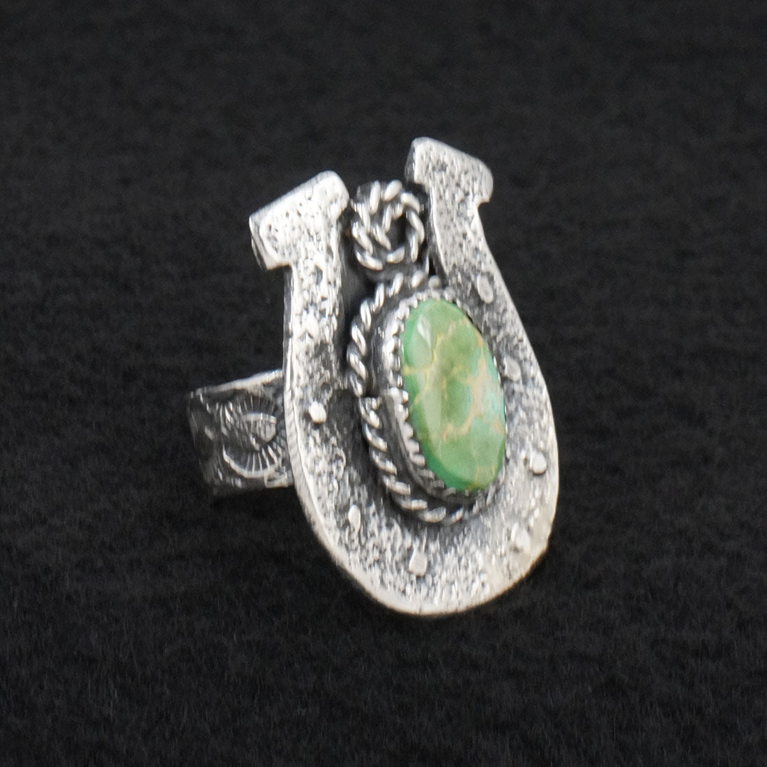 Delbert Arviso Turquoise & Sterling Silver Ring Size 8.5