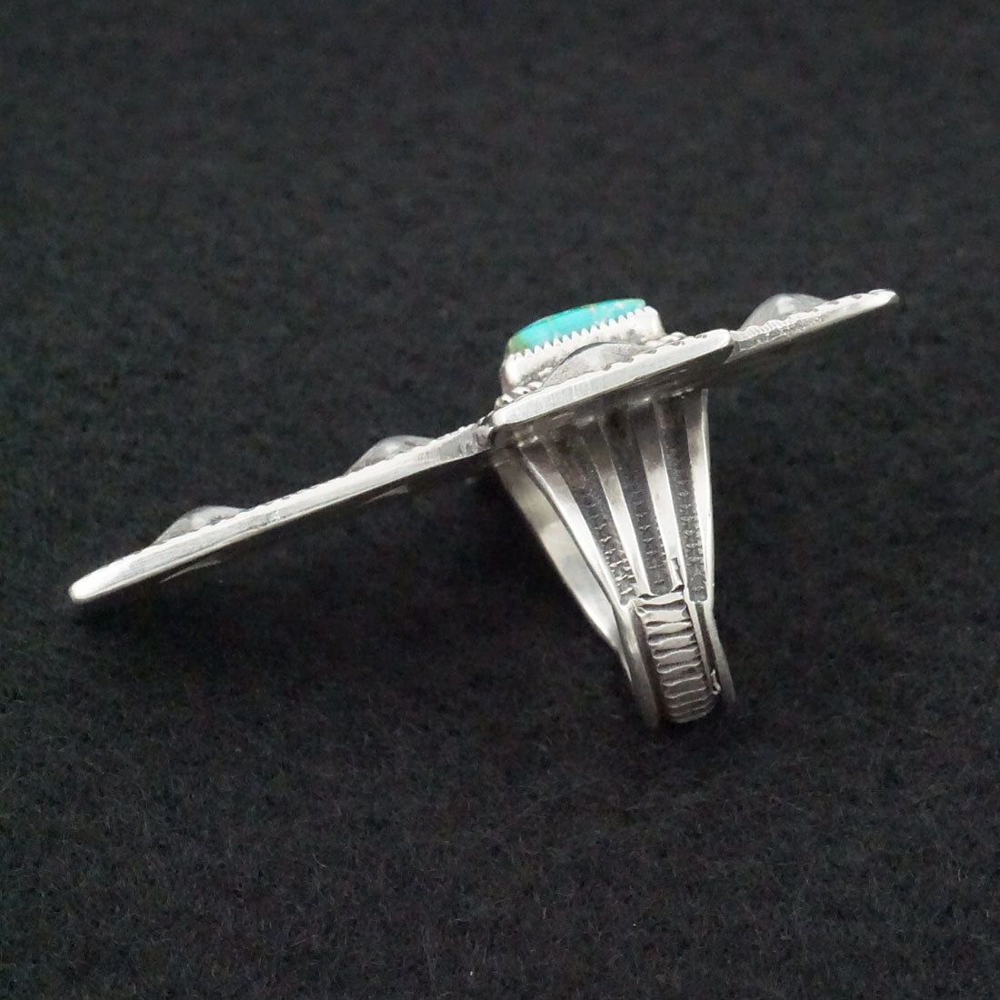 Calvin Martinez Turquoise & Sterling Silver Ring Size 7.5