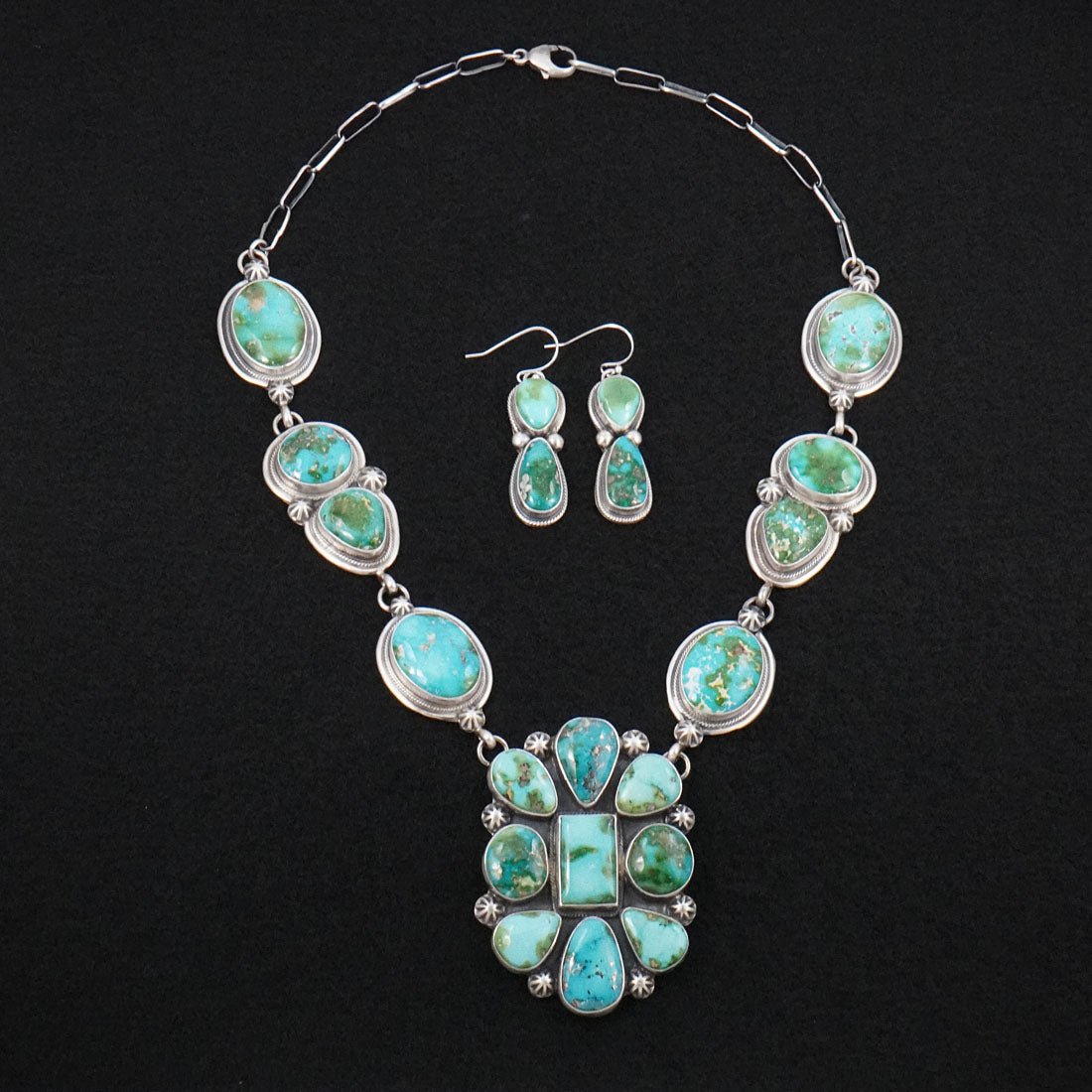 Kathleen Livingston Turquoise & Sterling Silver Necklace Set