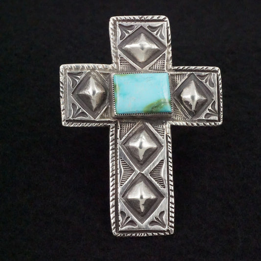 Calvin Martinez Turquoise & Sterling Silver Ring Size 7.5