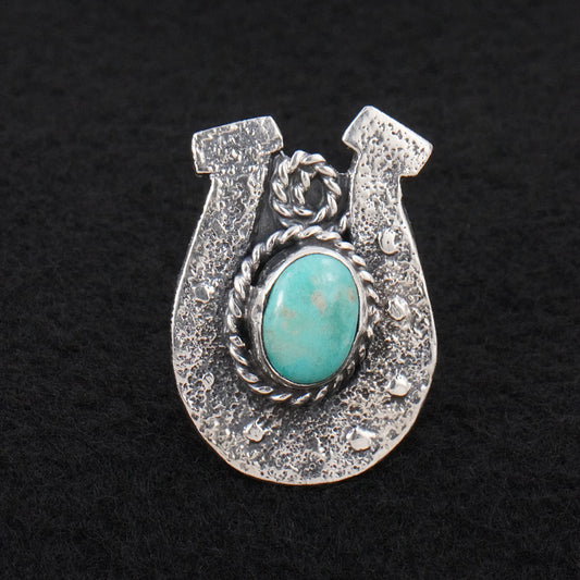 Delbert Arviso Turquoise & Sterling Silver Ring Size 8
